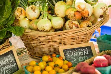 Fresh organic produce at the local farmers market.の写真素材
