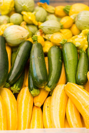 Fresh organic produce at the local farmers market.の写真素材