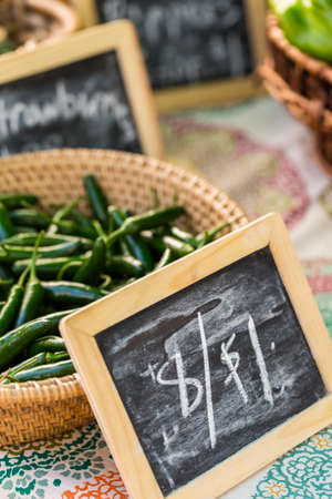 Fresh organic produce at the local farmers market.の写真素材