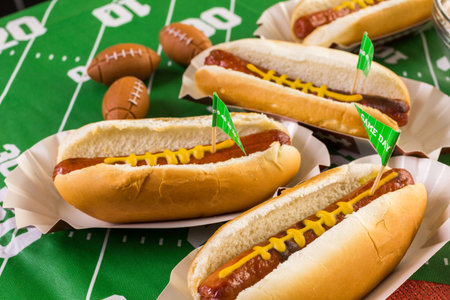 Appetizers on the table for the football party.