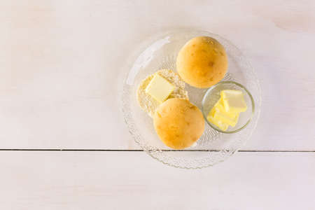 Baking fresh homemade dinner rolls.の写真素材
