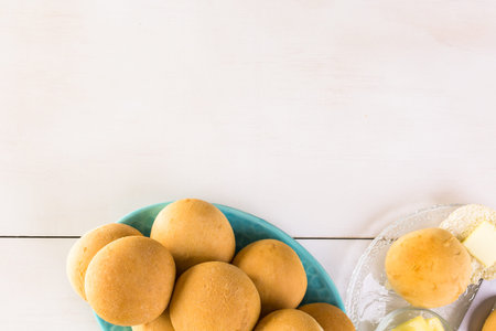 Baking fresh homemade dinner rolls.の写真素材