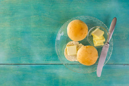 Baking fresh homemade dinner rolls.の写真素材