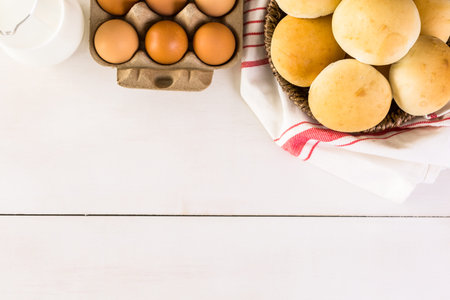 Baking fresh homemade dinner rolls.の写真素材