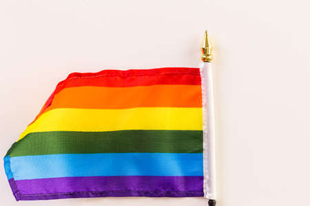 Rainbow Gay Pride flag on a white background.の写真素材