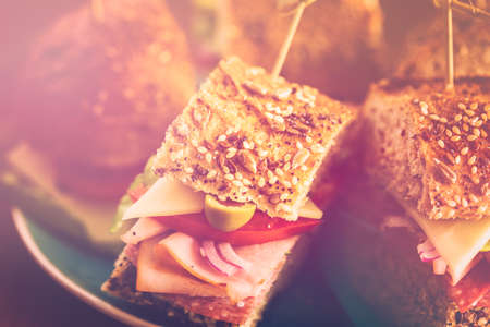 Fresh sub sandwich on multigrain bread.の写真素材