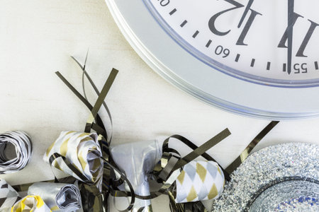 New Year Eve party decorations on a white background.