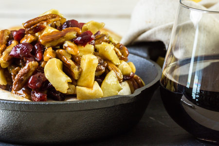 Caramel nut and cranberry brie appetizer for Christmas party.の写真素材