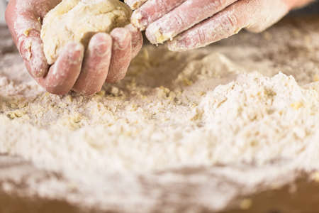 Preparing dough for home made pasta.の写真素材