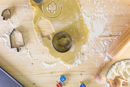 Step by Step. Making homemade gluten free sugar Hanukkah cookies.の写真素材