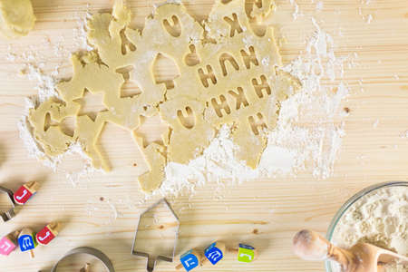 Step by Step. Making homemade gluten free sugar Hanukkah cookies.の写真素材