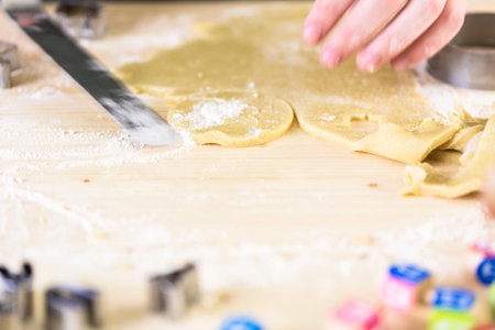 Step by Step. Making homemade gluten free sugar Hanukkah cookies.の写真素材