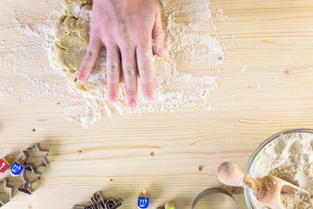 Step by Step. Making homemade gluten free sugar Hanukkah cookies.の写真素材