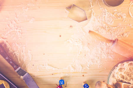 Step by Step. Making homemade gluten free sugar Hanukkah cookies.の写真素材