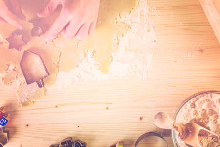 Step by Step. Making homemade gluten free sugar Hanukkah cookies.の写真素材