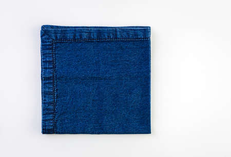 Linen dinner napkins on a white background.の写真素材