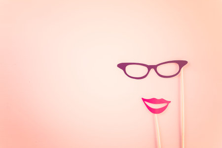 Decorations for Mother's Day on a  wood board.の写真素材