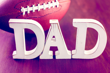 Celebrating Father's Day for football dad.の写真素材