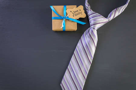 Wrapped in brown paper gift for Father's Day.の写真素材