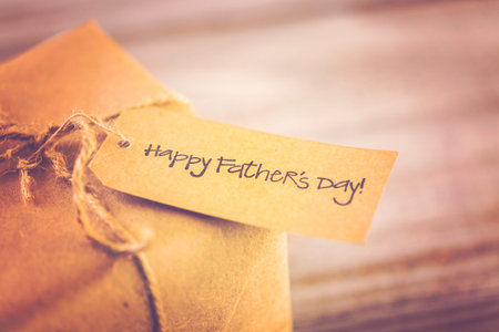 Wrapped in brown paper gift for Father's Day.