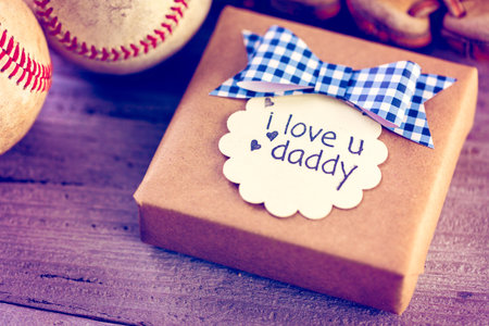 Celebrating Father's Day for baseball dad.の写真素材