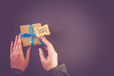 Wrapped in brown paper gift for Father's Day.