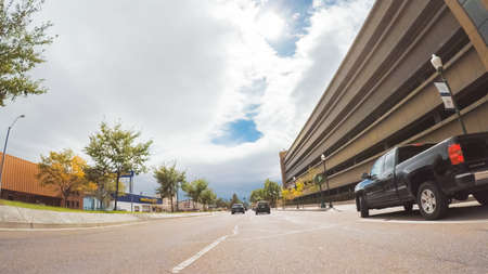 Colorado Springs, Colorado, USA-October 6, 2018 - Driving through downtown of Colorado Springs in Autumn.のeditorial素材