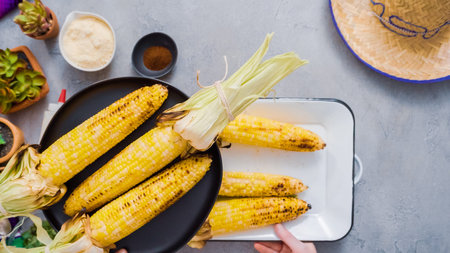 Making Mexican corn on the cob Elote.