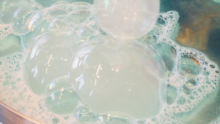 Kids science with bubbles at local science museum.
