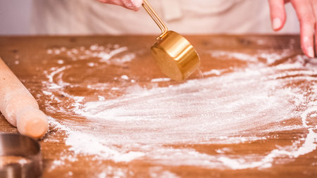 Step by step. Rolling dough for home made empanadas.