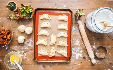 Making homemade chicken empanadas.