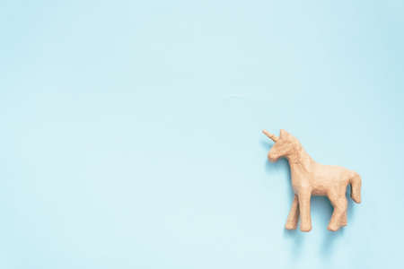 Unfinished paper mache unicorn for kids art and craft project.の写真素材