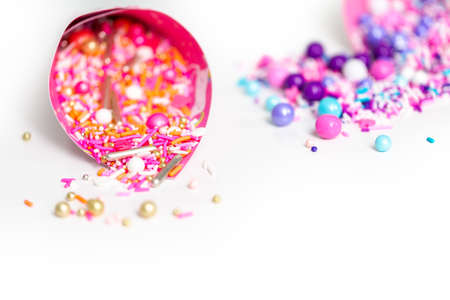 Colorful sprinkle blend on a white background.の写真素材