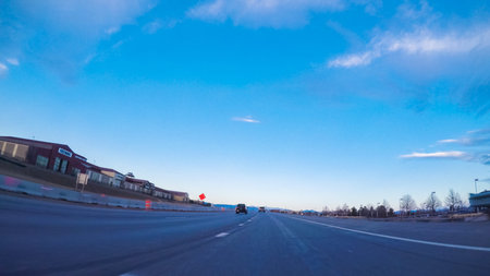 Driving on Intestate highway 470 early in the morning.