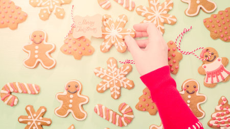 Packaging traditional home made gingerbread cookies as food gifts.