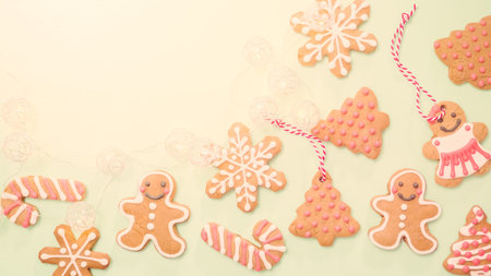 Packaging traditional home made gingerbread cookies as food gifts.の写真素材