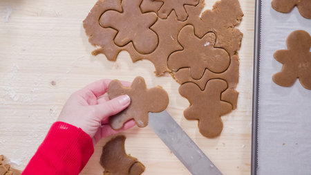 Step by step. Baking gingerbread cookies for Christmas.
