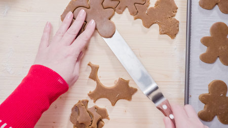 Step by step. Baking gingerbread cookies for Christmas.