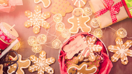 Packaging traditional home made gingerbread cookies as food gifts.