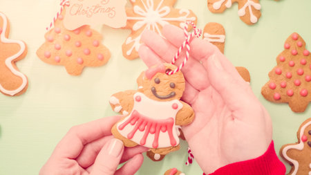 Packaging traditional home made gingerbread cookies as food gifts.