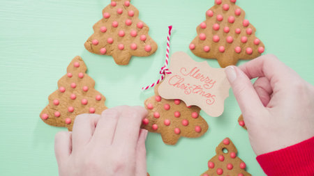 Packaging traditional home made gingerbread cookies as food gifts.