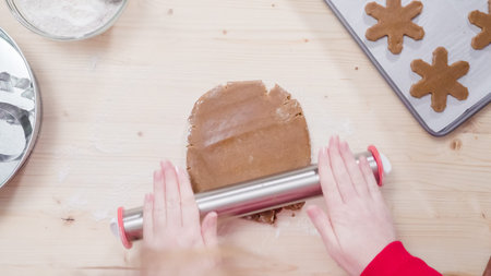 Step by step. Baking gingerbread cookies for Christmas.