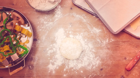 Step by step. Holiday season baking. Baking sugar cookies for Christmas.