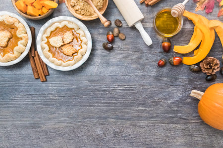 Step by step. Baking home made  pumpkin pie for Thanksgiving dinner.
