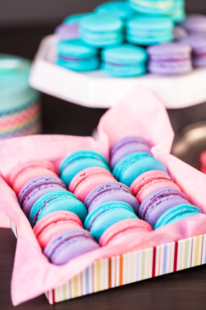 Row of colorful french s in the box.