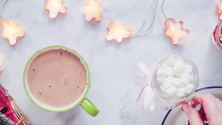 American hot chocolate with marshmallow toppings.