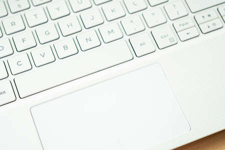 Close up of keyboard of modern laptop.の写真素材
