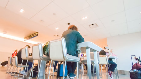 Houston, Texas, USA-January 11, 2019 - Inside oof the terminal at the Houston International Airport.