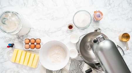 Flat ;ay. Baking homemade sugar cookes.