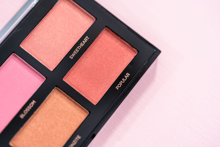 New palette blush on a pink background.